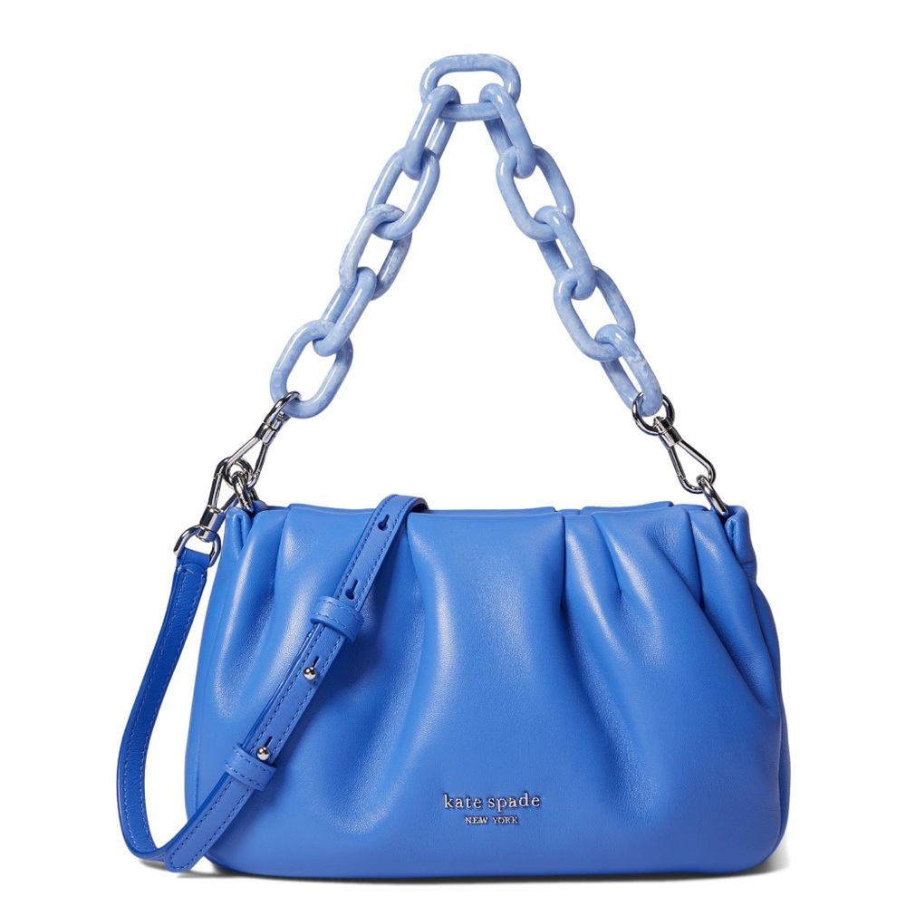 Kate Spade Souffle crossbody, fluorite blue, EUC